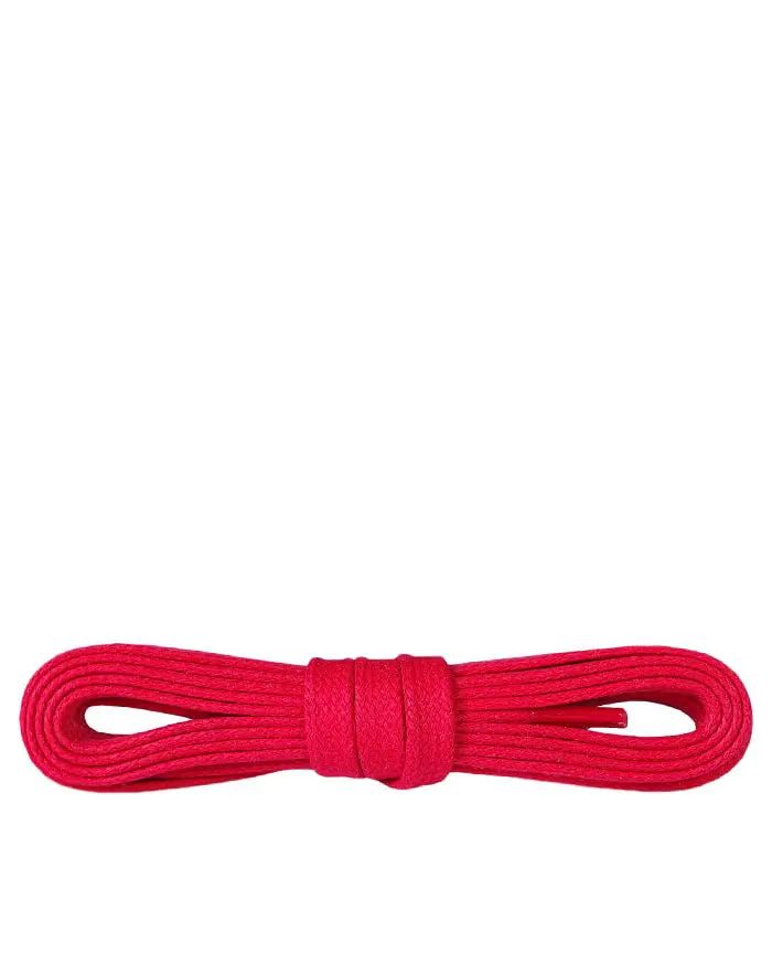 Czerwone, woskowane, sznurówki do butów płaskie 120 cm Kaps